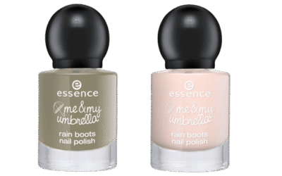 essence me & my umbrella rain boots nail polish 03 take me to the clouds & 04 i have my pocket full of sunshine // NOTD #10