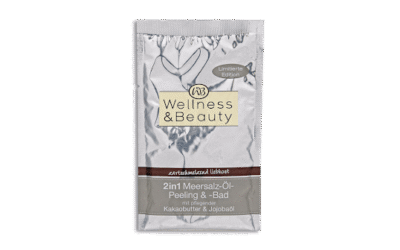 wellness & beauty Zartschmelzend Liebkost 2in1 Meersalz-Öl-Peeling & -Bad