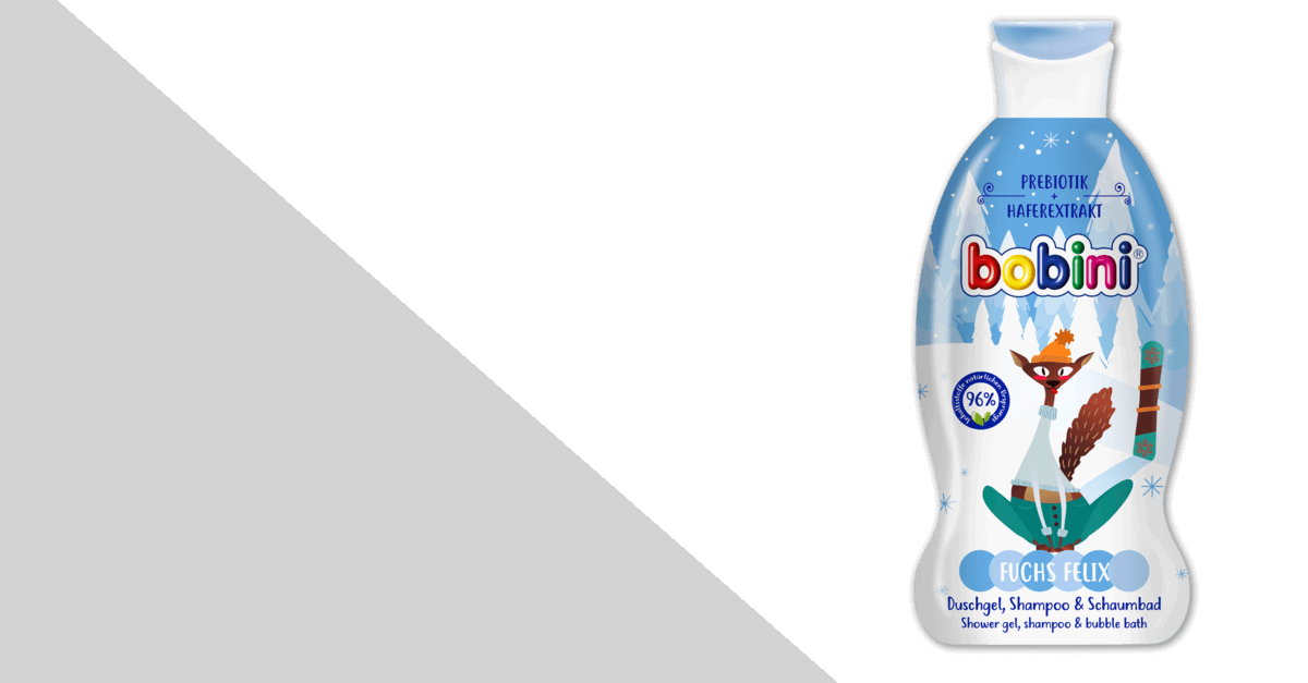 bobini kids 3in1 Duschgel, Shampoo und Schaumbad Fuchs Felix