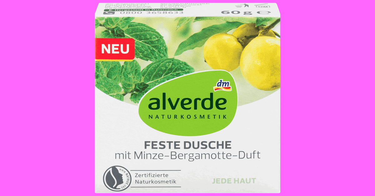 alverde Feste Dusche Minze-Bergamotte-Duft