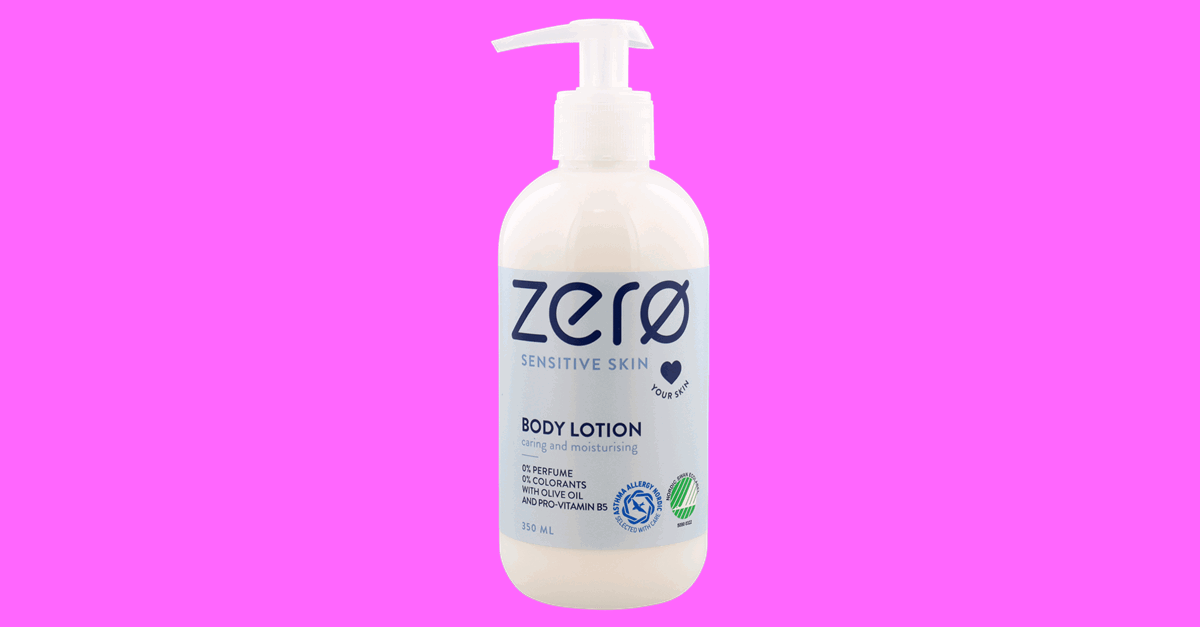 zerø sensitive skin body lotion caring and moisturizing