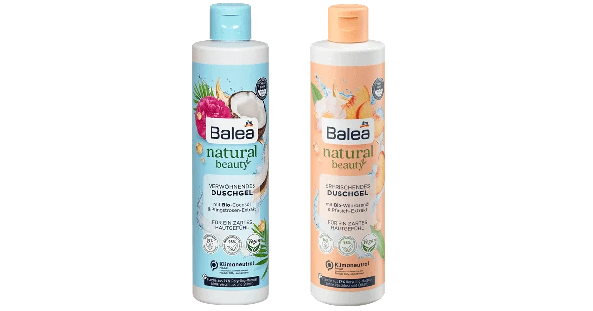 Balea natural beauty Erfrischendes Duschgel und Verwöhnendes Duschgel