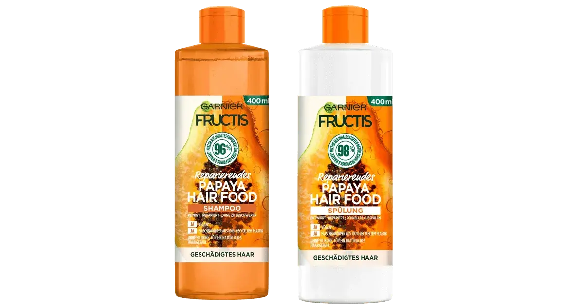 Garnier Fructis HAIRFOOD Papaya Shampoo und Spülung
