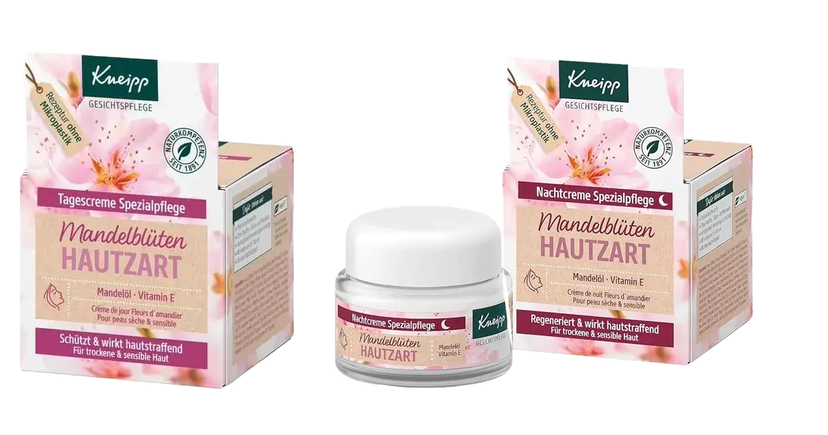 Kneipp Mandelblüten Hautzart Tagescreme und Nachtcreme Spezialpflege