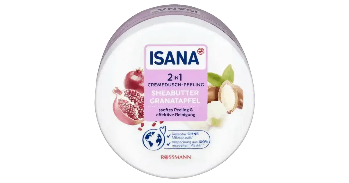 ISANA 2-in-1 Cremedusch-Peeling Sheabutter Granatapfel