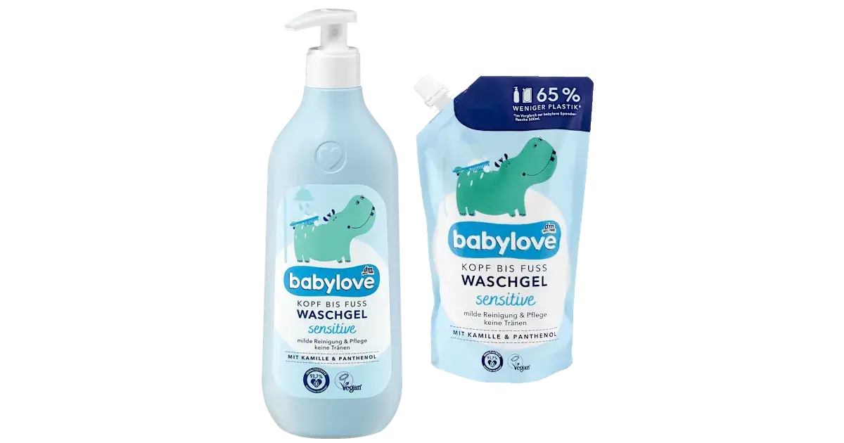 babylovevonkopfbisfusswaschgelsensitive babylove Kopf bis Fuß Waschgel Sensitiv