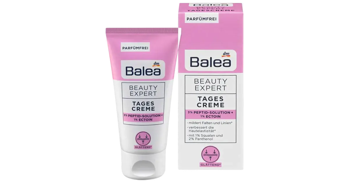 Balea Beauty Expert Tagescreme 3% Peptid-Solution + 1% Ectoin